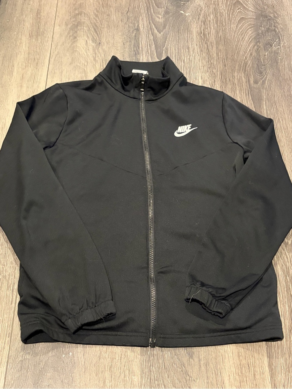 Nike Women’s XL Black Full-Zip Performance Jacket with White Swoosh